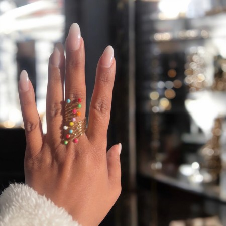 Justebar regnbue ring